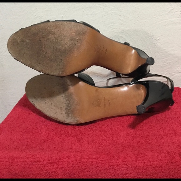 Garolini Sz 8.5M Black Patent Leather Sandals EUC - Picture 5 of 8